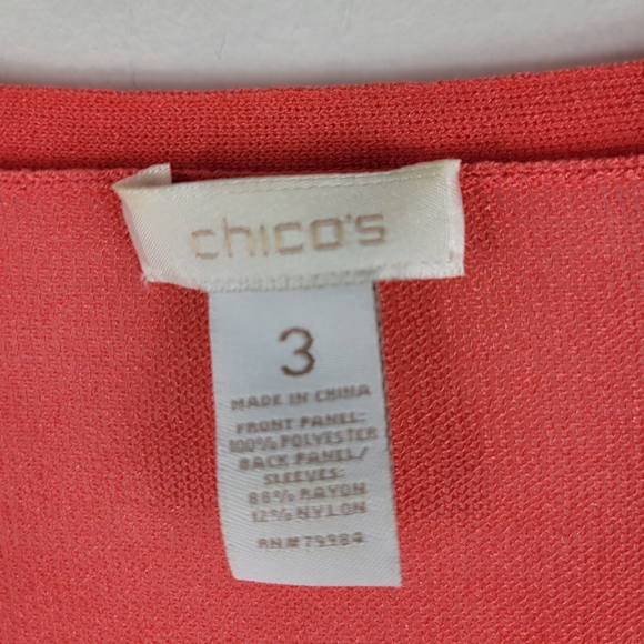 Chicos Sheer Tie Dye Marble Long Sleeve Open Front Light Weight Cardigan Coverup - Picture 5 of 7